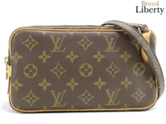 【美品】ルイヴィトン LOUIS VUITTON モノグラム ポシェット マルリーバンドリエール 斜め掛けショルダーバッグ ショルダーポーチ ポシェット ダークブラウン PVC レザー M51828