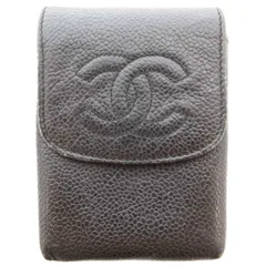 シャネル CHANEL タバコポーチ シガレットケース レザー 革 ココマーク キャビアスキン 黒 ブラック 456781 /AE ■GY11のサムネイル