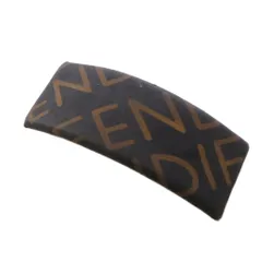 フェンディ FENDI バレッタ ヘアアクセサリー ロゴ 黒 ブラック 茶 ブラウン /AN24 ■OHのサムネイル