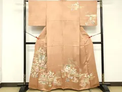 平和屋着物■訪問着　御所車花文　金銀彩　正絹　逸品　DABF4121cd