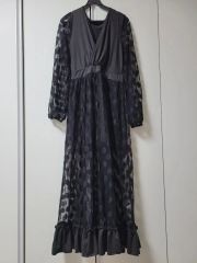Ameri UND GRACE CHIFFON VEIL DRESS Black | Mercari