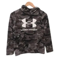 アンダーアーマー UNDER ARMOUR パーカー フーディ プルオーバー ロゴ プリント 迷彩柄 裏起毛 長袖 L グレー /FF