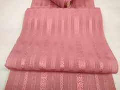 平和屋着物＊夏物　名古屋帯　帯反物　博多織　紗献上　今様色　東レシルック　未使用　DABD7877zzzのサムネイル