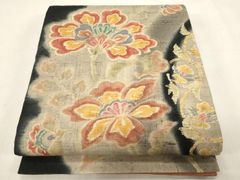 出品最終日！アンティーク帯 夏帯 刺繍 大正ロマン 名古屋帯 和装 紋紗