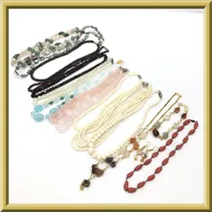 【美品含む】天然石 カラーストーン パワーストーン 白珊瑚 螺鈿 ネックレス ブレスレット ピアス 17点おまとめ レディース アクセサリー ファッション小物 手芸 ハンドメイド パーツ 材料  A21