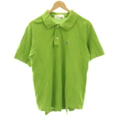 コムデギャルソンシャツ COMME des GARCONS SHIRT × LACOSTE コットン鹿の子アシンメトリーポロシャツ カットソー 半袖 L 黄緑 イエローグリーン FL-T003 /HNのサムネイル