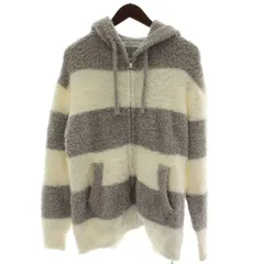 ジェラートピケオム GELATO PIQUE HOMME 24AW ボーダーパーカ ルームウェア パジャマ M グレー 白 長袖 フード付き PMNT245905 /GGのサムネイル