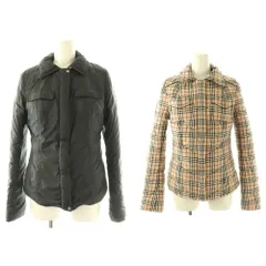 バーバリーブルーレーベル BURBERRY BLUE LABEL ジャケット 中綿 ジップアップ リバーシブル チェック 40 ベージュ ブラック /HK ■ECE003