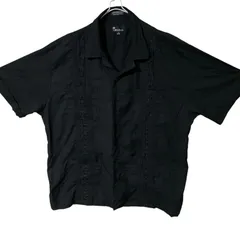 CHM キューバシャツ ブラック 刺繍デザイン 半袖 オープンカラー 3XL ビッグサイズ ボックスシルエット メンズ レディース ユニセックス 古着