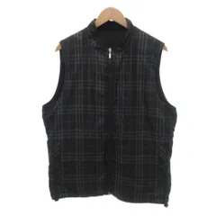 バーバリーゴルフ BURBERRY GOLF 美品 ベスト スタンドカラー チェック柄 LL 黒 ブラック /SJ ■ECD002のサムネイル
