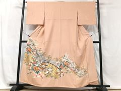 平和屋着物●豪華色留袖　作家物　鴛鴦花文　金彩　正絹　逸品　DABA4386az 平和屋着物□豪華色留袖 飛鶴文 暈し染め 金彩 正絹 逸品 CABG6427xe