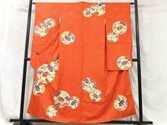 平和屋着物○太鼓柄袋帯 紬地 総刺繍 風景花文 正絹 逸品 CAAU1100yk