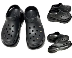 希少　完売　crocs CLASSIC MEGA CRUSH CLOG　クロックス　メガ クラッシュ クロッグ　ブラック　サンダル　スタッズ付き　9　27cm メンズ 厚底