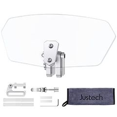Justech バイクスクリーン パーツ 風防 風除け ABS素材 オートバイ調整式フロントウィンドスクリーン ウインドシールド スポイラーエアデフレクター ブイストローム250 クリーニングタオル＆調整ブラケット付き(透明)(沖縄・離島の方 a4b64599