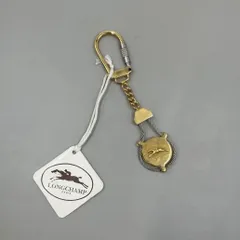 新品未使用　Longchamp　ロンシャン　キーホルダー　キーリング　22金メッキ　22Kt ロゴ型押し　ゴールドのサムネイル