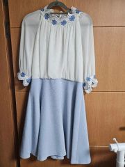 半額以下】DoCLASSE 上下セット⭐︎ブラウス スカート 写真 撮影 青 白
