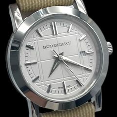 BURBERRY ノバチェック ラウンド シルバー レディース腕時計 1620 