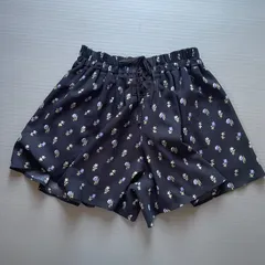 美品 MAJESTIC LEGON キュロット 花柄 スカート スカートズボン 黒 紺色 青 マジェスティックレゴン