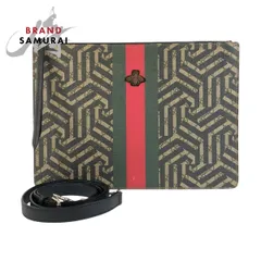 美品 GUCCI グッチ GGカレイド シェリーライン ベージュ ブラック 429004 ショルダーバッグ クラッチバッグ メンズ 600150【中古】