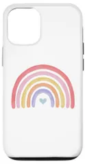 iPhone 15 かわいいパステル水彩レインボー。 スマホケース