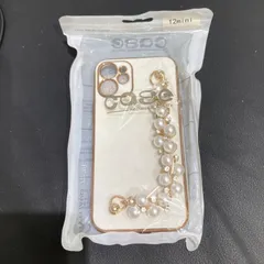 【送料無料】iPhone 12mini 用　ソフトケース　ホワイト　ブレスレット付き