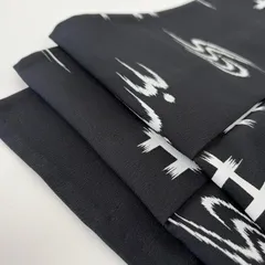 単衣 小紋 化繊 洗える着物 黒地 粋な染め MK-7684