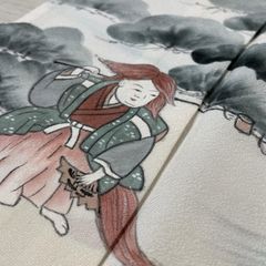 付け下げ 縫取り 雪月花 紋意匠 正絹 反物 T8772 - メルカリ