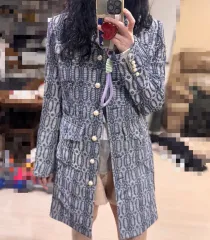 44 M 55 L Thom Browne トム・ブラウン パール装飾 ジャガード 素材 テーラード ジャケット コート ツイードのサムネイル
