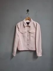マッシモ ドゥッティ ピンク クロップド デニム ジャケット
