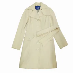 BURBERRY BLUE LABEL バーバリーブルーレーベル FNF21-762-02 ノバチェック裏地 ウール コート アイボリー サイズ38 S 【中古】