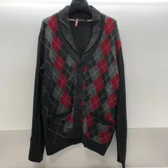 COMME CA MEN メンズ カーディガン Lサイズ グレー アーガイル コムサメン SGAW26-1658のサムネイル