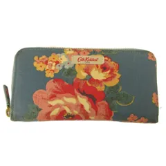 キャスキッドソン Cath Kidston 長財布 ラウンドファスナー 花柄 紺 ネイビー ■GY99のサムネイル