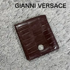GIANNI VERSACE ジャンニヴェルサーチ 二つ折り財布 レザー ダークブラウンのサムネイル