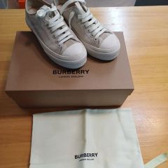 箱付 バーバリー NEW REETH LOW ハウスチェック レザー スニーカー