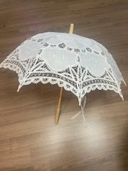 汕頭(スワトウ)刺繍 日傘(長傘) レトロ 手刺繍 レースパラソル 上品で
