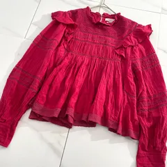 希少✨️イザベルマランエトワール ISABEL MARANT ETOIRE エンブロイダリーフリルブラウス 刺繍 ピンク系 長袖 インド綿 インドコットン  40のサムネイル
