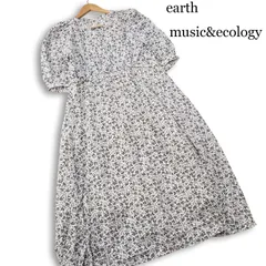 【新品 未使用】 earth music&ecology アース ミュージック＆エコロジー 春夏 花柄 総柄 ワンピース Sz.F　レディース 黒のサムネイル