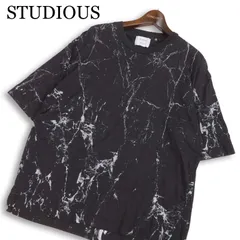 STUDIOUS ステュディオス 春夏★ レーヨン混 半袖 マーブル柄 総柄 Tシャツ 日本製 Sz.1 メンズのサムネイル