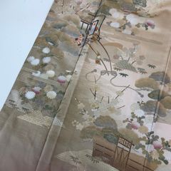 訪問着のみ 情景 金彩加工 手刺繍 パールトーン加工 167 着物 Q5