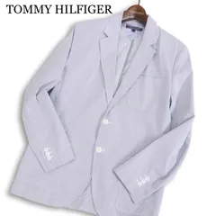 TOMMY HILFIGER トミーヒルフィガー 春夏★ ストレッチ ストライプ アンコン テーラード ジャケット Sz.S メンズのサムネイル