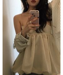 maison celon off shoulder chiffon blouse - メルカリ