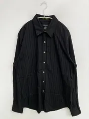Calvin Klein Jeans カルバンクラインジーンズ シャツ/ブラウス L/G ブラック コットン ストライプ柄 ミドル丈 長袖 レギュラーカラー