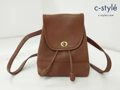 D178 [人気] COACH コーチ リュックサック ブラウン レザー ターンロック ミニ バッグパック 鞄 カバン | ★