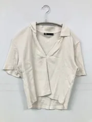 ZARA ザラ ポロシャツ L ホワイト 無地 半袖