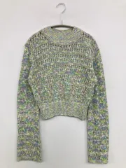 ZARA ザラ ニット/セーター M その他 クルーネック(丸首) 長袖 その他総柄 コットン ウール・ニット ショート丈
