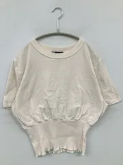 ZARA ザラ Tシャツ/カットソー USA M アイボリー 無地 ショート丈 半袖 クルーネック(丸首)