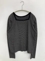 BONLECILL ボンルシール Tシャツ/カットソー F ブラック ボーダー柄 ミドル丈 長袖 スクエアネックのサムネイル