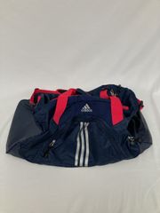 adidas ボストンバッグ ネイビー/レッド - メルカリ