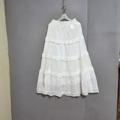 넘여성스런 레이스 화이트 롱스커트 S n5115 未使用商品