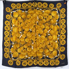 CHANEL シャネル ヴィンテージ スカーフ 大判 ココマーク チェーン柄